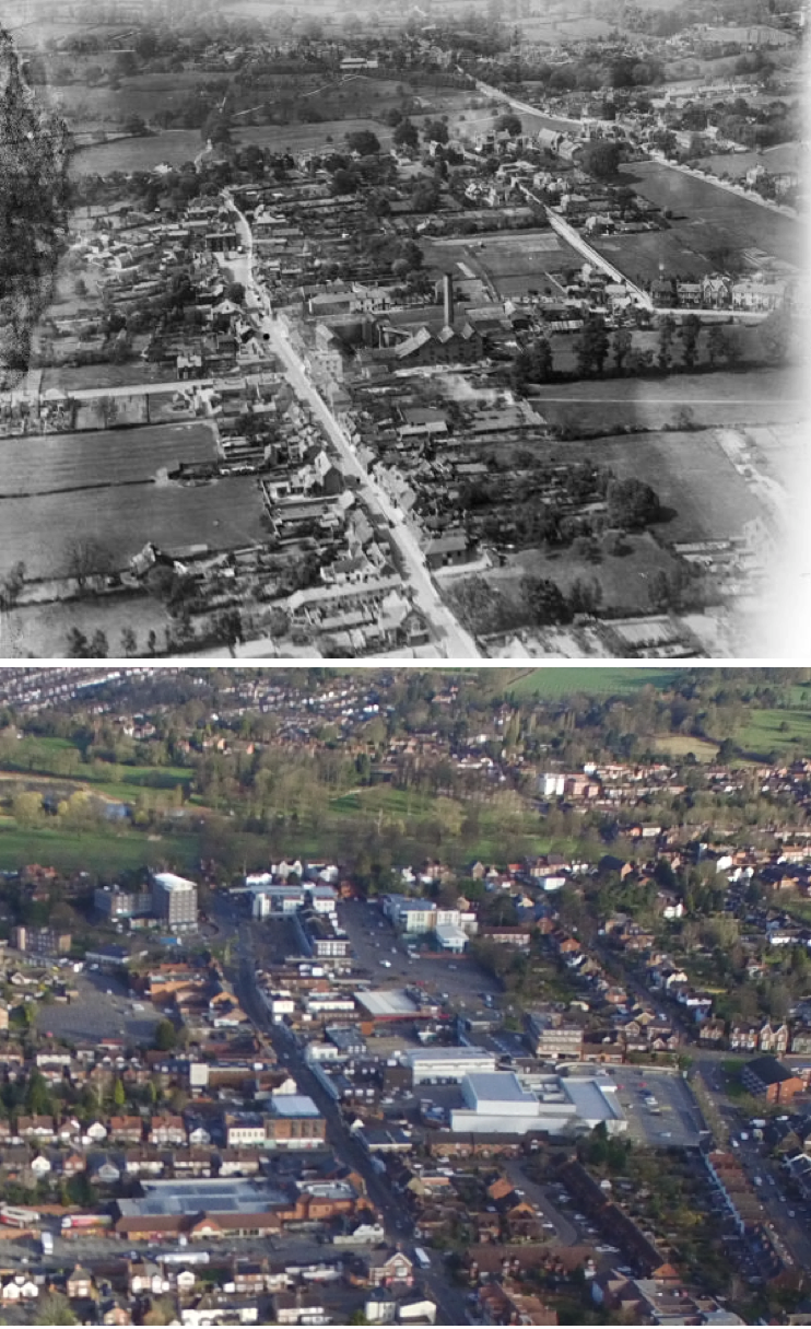 Warwick Road Aerial Photo, May 1920 and 2016