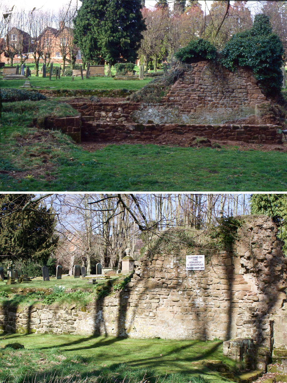 Garden of Rest walls being built from the Abbey stonework - part 3