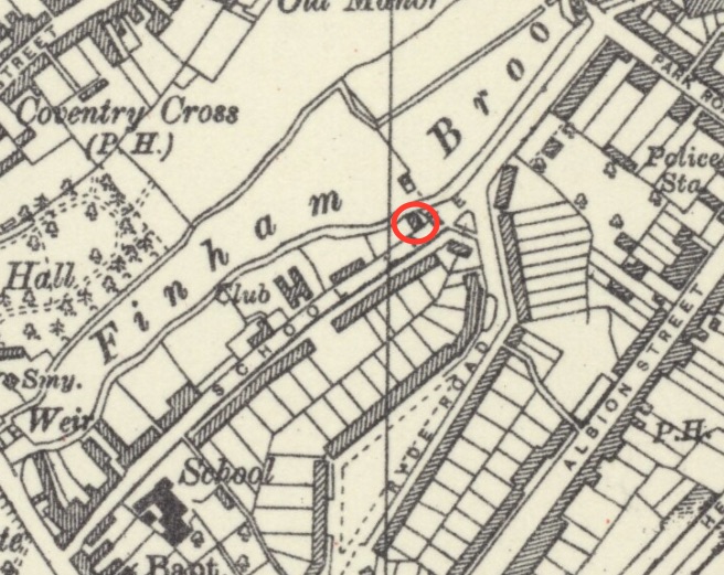 Map of School Lane showing Noah's Ark (ringed)