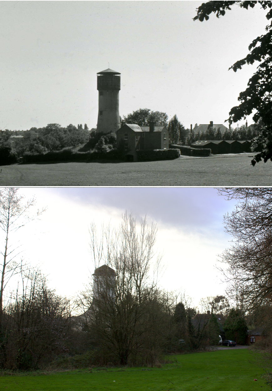 Tainters Hill windmill, later water tower, 1963 and 2016