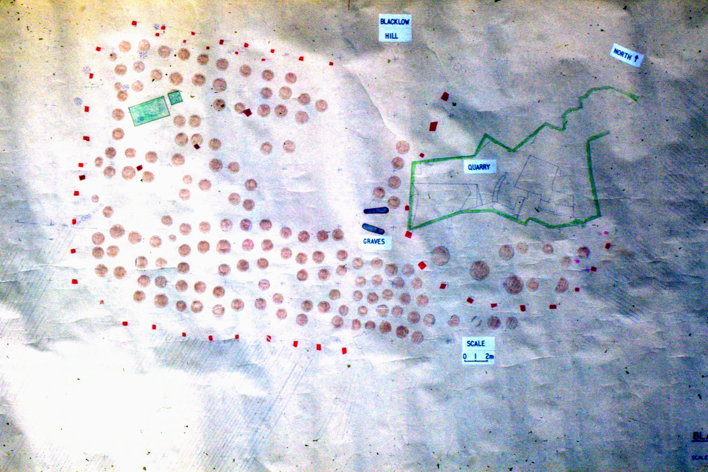 Plan of the Blacklow Hill finds located by the dig, December 1971