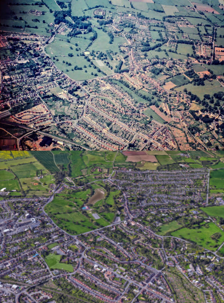 North-West Kenilworth Aerial Photo - then & now